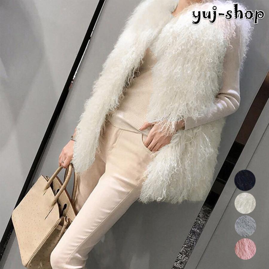 高級な質感エコファーベストレディース韓国風ベスト