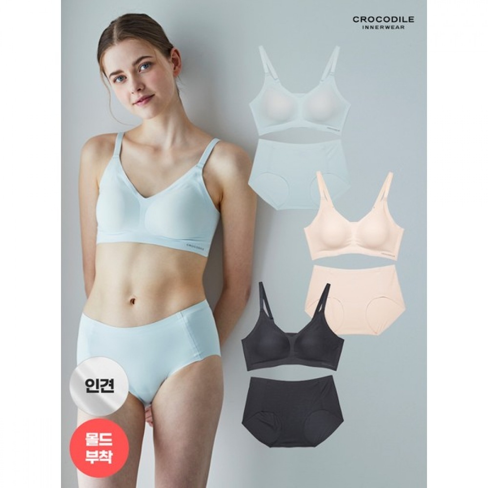 (クロコダイルインナー) ライクラドッグシェロン Vネック/ストラップアドミレーションブラ+ショーツ 6枚セットチョイス