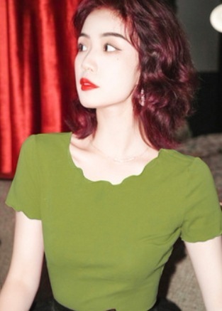 トップス デート モテアイテム Tシャツ 半袖 スリム タイト 細身 フリル 可愛い きれいめ 上品 おしゃれ かっこいい 可愛い ラブリー キュート ガーリー クール モード系 セクシー