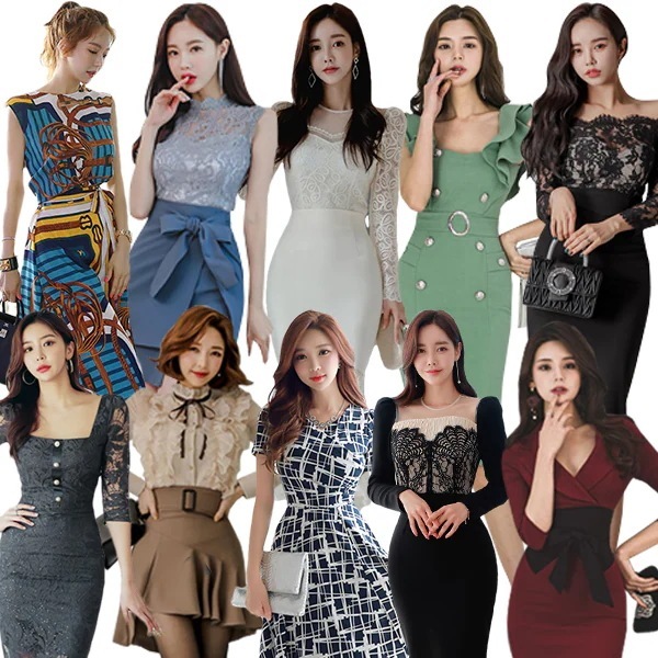 韓国ワンピースドレス 短納期 結婚式OL正式な場合礼装ドレスセクシーなワンピース一字肩二点セット側開深いVネックや/ドレス花柄/無地/丸襟/ボタンカーディガンデザイン 5,042円