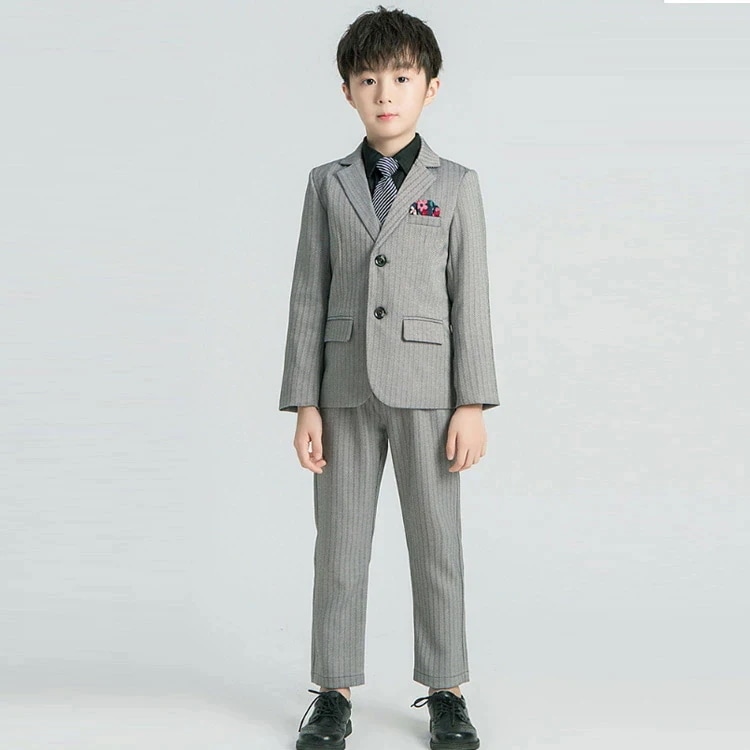 スリム 発表会 子供 フォーマルスーツ スーツ スーツ フォーマル スーツ 黒 結婚式 5点セット 男の子 スーツセット ベスト 長袖シャツ ネクタイ付き ピアノ発表会 卒業式 入学式 90 100
