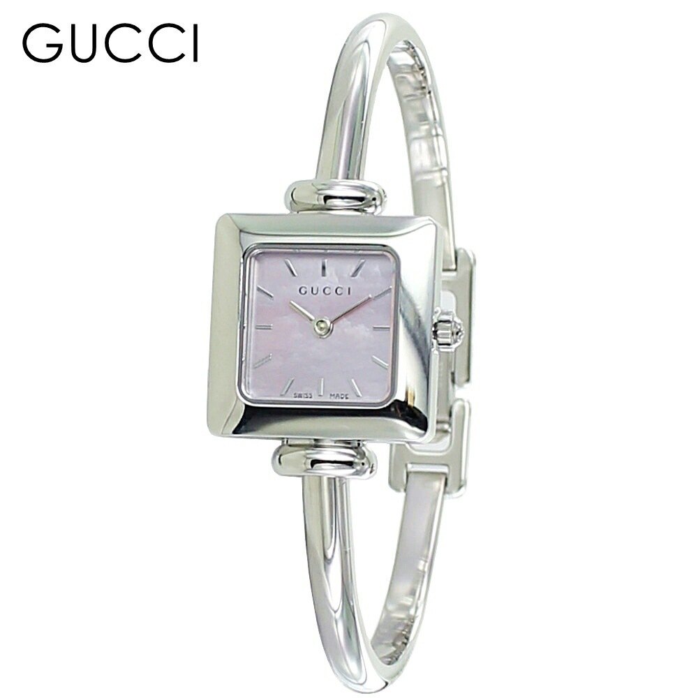 女性 プレゼント 腕時計収納ケース 付き グッチ レディース 腕時計 手表 グッチ時計 四角 スクエア 1900 ブランド おしゃれ バングルウォッチ 誕生日 記念日 ピンクシェル シルバー gucc