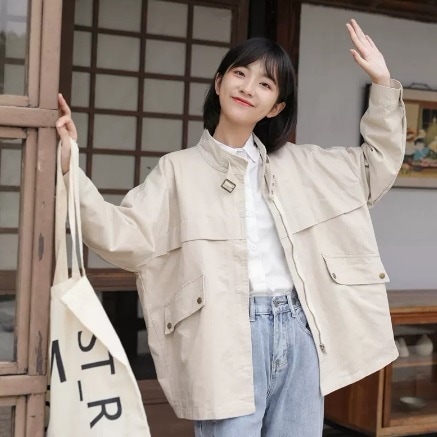 アウター ジャケット Gジャン 上着 レギュラー丈 袖あり 長袖 襟付き ファスナー ハイネック スタンドカラー ワイド ポケット 前開き デニム シンプル カジュアル おしゃれ お洒落 かっこいい