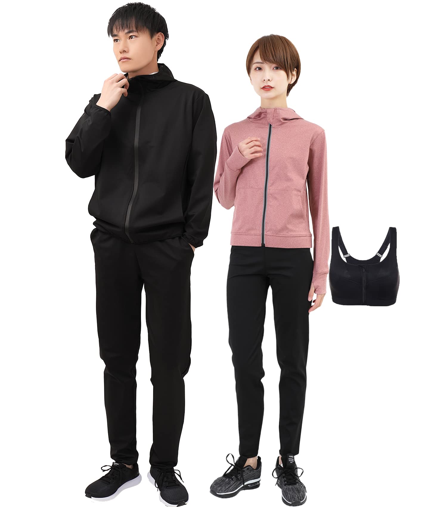 世界代表選手も愛用&動画付 サウナスーツ レディース メンズ ダイエット 上下セット ３点セット 洗濯可 大量発汗 ランニング ウォーキング スポーツブラ付 エクササイズ