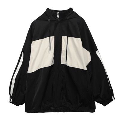 アウター ブルゾン シャンパー 袖あり 長袖 ドロップショルダー 襟付き デザイン オーバーサイズ ビッグシルエット 美ライン ファスナー 前開き ヴィンテージ風 裏地 キルティング フード付き 4,982円