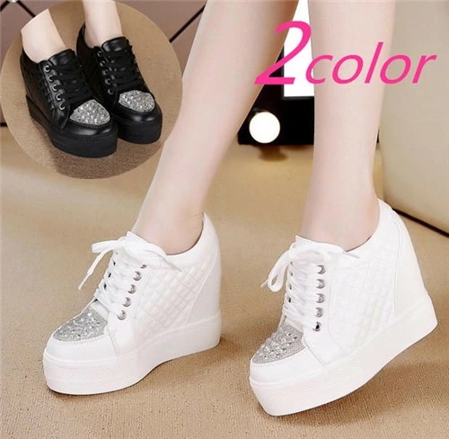 2色入荷　レディーススニーカー　ハイヒール　キラキラ　インヒール　厚底　ハイカット　カジュアル　レディース　スニーカー　女の子　ウェッジソール　靴　シューズ　女性　春 夏 秋 冬