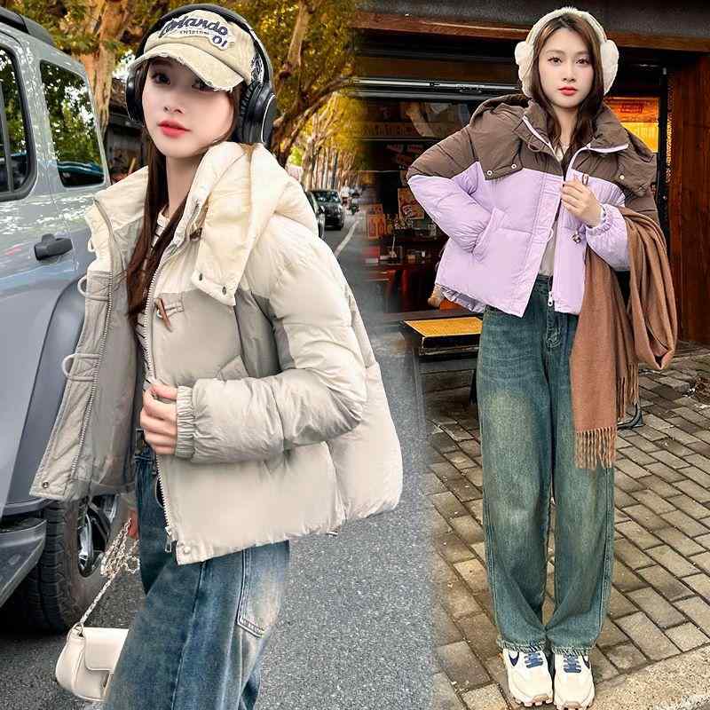 秋服 レディース ファッション オシャレ カワイイ シンプル 大人カワイイ 大きいサイズ ダウン色 コットンコート フード付き コート