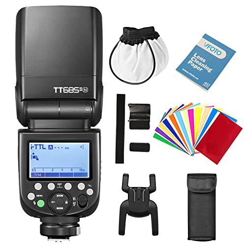 【Godox正規代理店】GODOX TT685II-N フラッシュストロボ i-TTL GN60 HSS 1 / 8000s 高速同期 Speedlite クリップオンストロボ 0.12.6秒のリサ