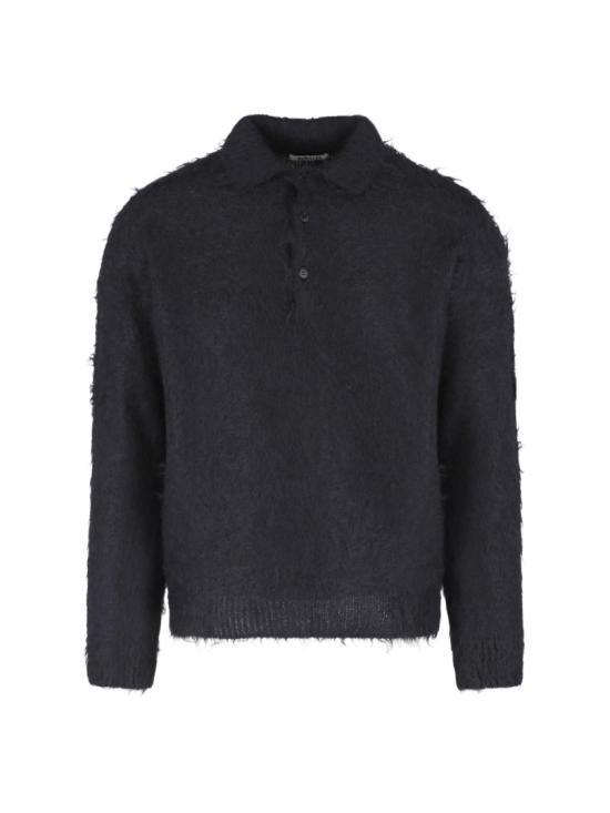 AURALEE Men Polo Shirts A25AP01KMINK BLACK Black