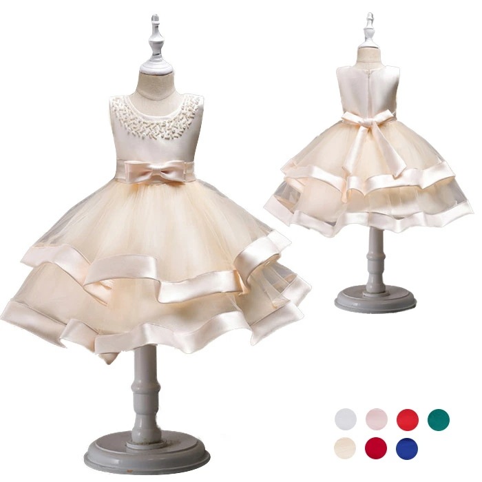 【2枚購入で1oo円OFF】子供ドレス　女子　キッズフォーマルドレス　幼稚園　子どもドレス　お姫様柄子供服 発表会　結婚式　舞台衣装 入学式 卒業式 七五三 ワンピース 100-150cm　7色選択可 4,343円