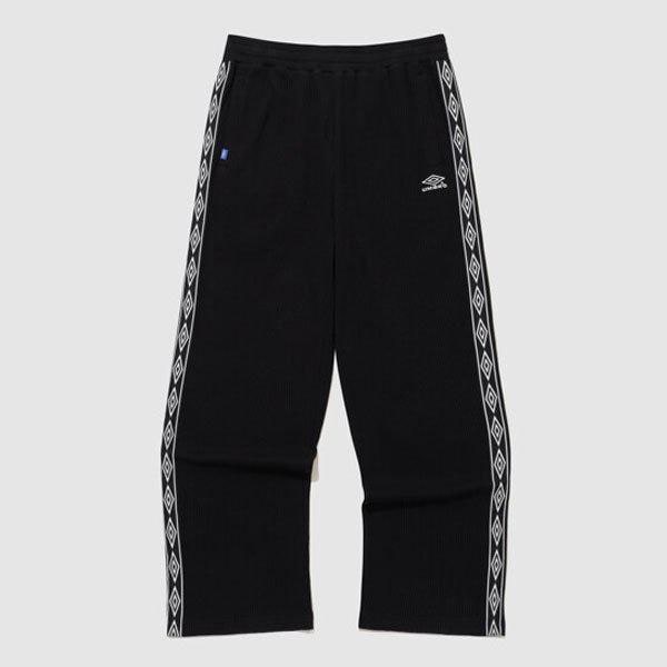 ワッフルワイドトラックパンツ UR123CFP11 BLACK
