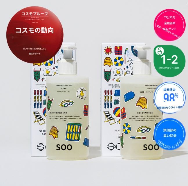 [1+1 企画展 ] SWIM KIDS All-IN-ONE バス＆シャンプー 300ml / 子供用プール オールインワン バス＆シャンプー