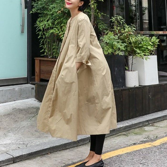 2021年 春夏 2color バンドカラー Aライン ワンピース レディース ワンピース 秋 冬 カジュアル かわいい きれいめ 大人可愛い きれいめカジュアル 大人ガーリー アラサーコーデ 韓国フ