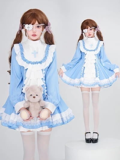 SNS韓国メイド服 可愛いロリータ 白黒メイド服 コスプレ ビッグサイズ メイド服 アリス