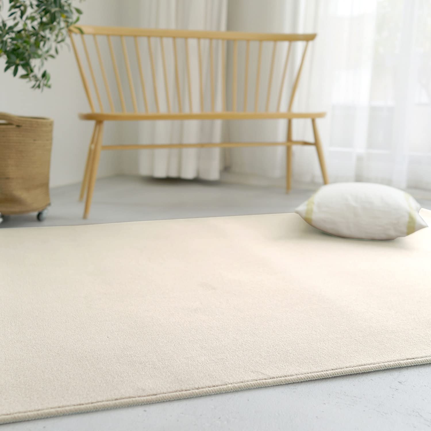 スミノエ(Suminoe) オーダーラグ アイボリー 幅60cm ×長さ60cm WOOL REX 防炎 消臭