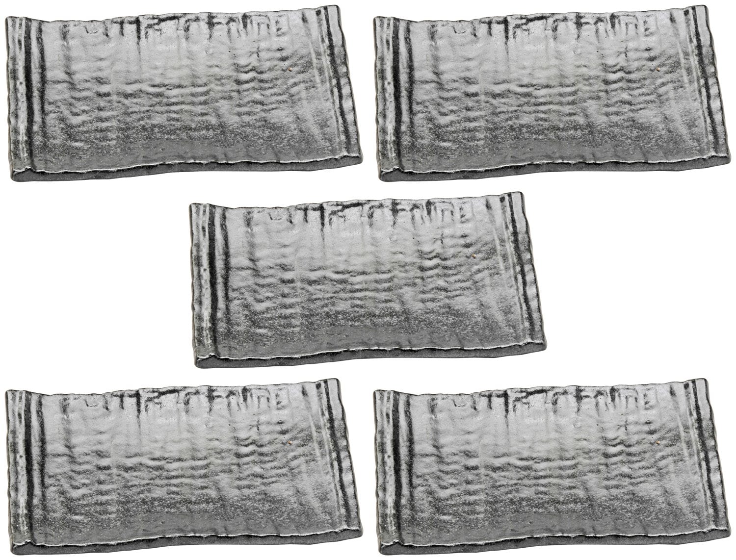 林金之助商店 美濃焼 焼物皿 5枚セット いぶし黒 213-22-41E(5)