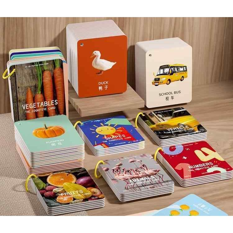 知育 リング カード 赤ちゃん 認知 幼児向け 早期 教育 感情 パズル 子供 画像 認識 読み書き フラッシュ 洗える 男の子 女の子