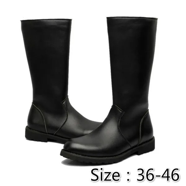 Vintage Over Knee High Boots Mens Military Boots light Leather Men Long Waterproof Snow boots Equest