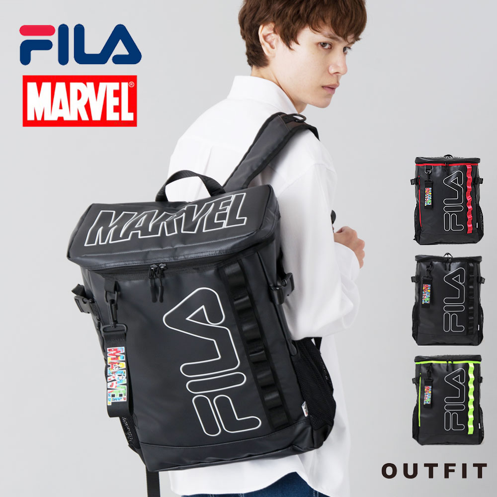 リュック メンズ レディース Fila お手軽価格で贈りやすい フィラ Marvel マーベル 防水 大容量 撥水 ブランド 大学生 おしゃれ アウトドア リュックサック 旅行 通学 高校生 通勤 大人