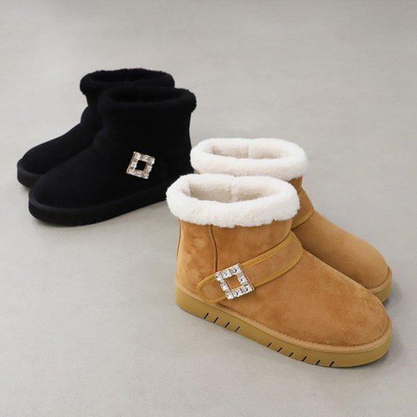 軽量クッションファー起毛アンクル女性ブーツ1XWA75XC_GN