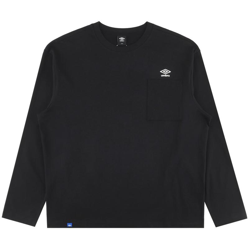 ポケットコットン長袖Tシャツ UR121CRL11BLK