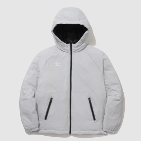 パディングCQK UP421SDJO1-LGR ベーシックフード付きダウンジャケット / LGR