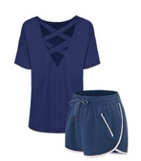 スポーツウェア上下セット トップス 半袖 袖あり 綿 光沢 爽やか 大人スタイル 大人可愛い きれいめ シンプル カジュアル 大人 上品 おしゃれ かっこいい レトロ アジアン 大人可愛い 大人女子