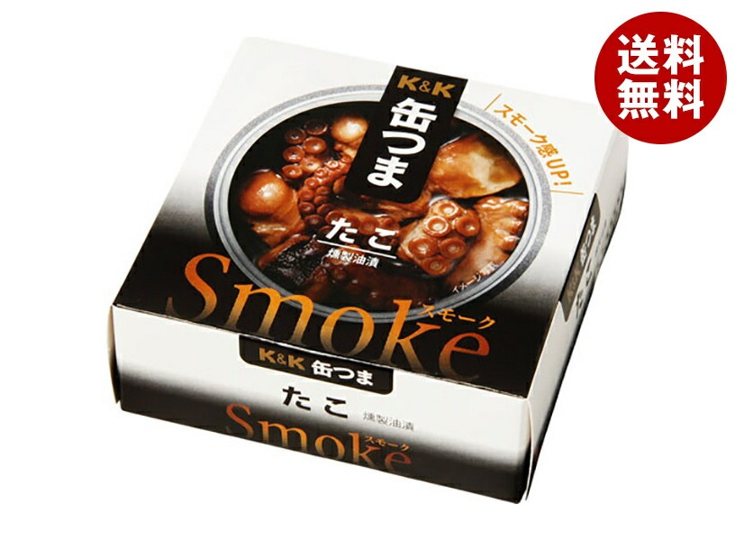 【送料無料・メーカー/問屋直送品・代引不可】国分 K&K 缶つまスモーク たこ P4号缶 50g×6個入×(2ケース)