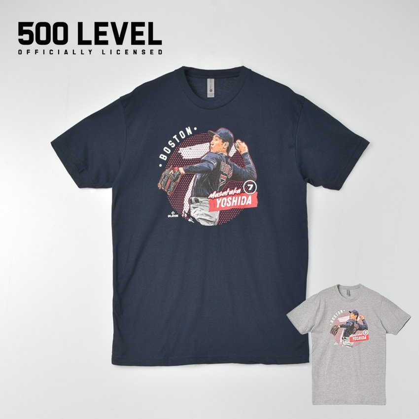 ボストンレッドソックス 吉田正尚 野球 選手 プリント 半袖Tシャツ メンズ BNLCHGR-XX-0015-087-05 ブラック 黒 ウエア トップス カットソー