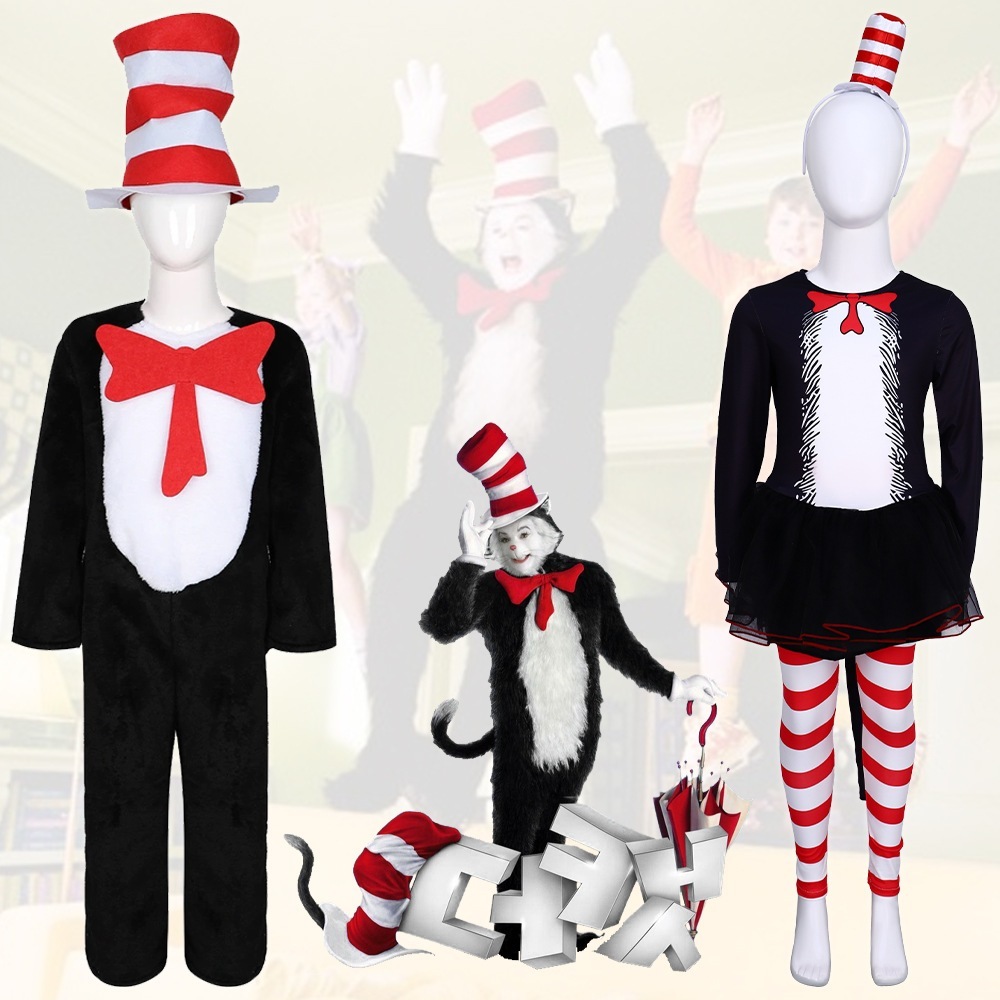 キャット・イン・ザ・ハットのコスプレ衣装クリスマス衣装舞台パフォーマンス衣装