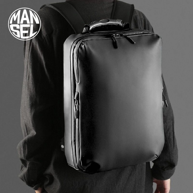 マンセル リュック メンズ 防水 薄型 薄マチ スリム ビジネスリュック ブランド おしゃれ かっこいい 通勤 軽量 30代 40代 50代 A4 B4 MANSEL 0003
