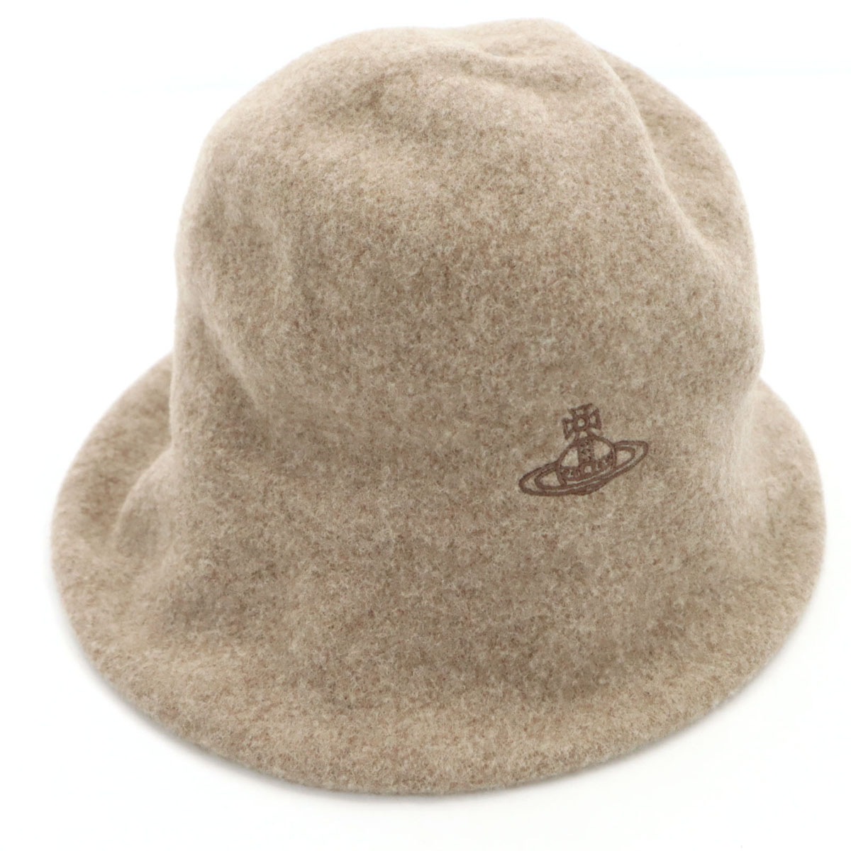 日本製 ウール バケット ハット S-M ブラウン系 帽子 レディース 古着