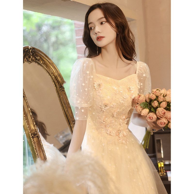 女性用ドレス高貴な宴会2025年小柄なドレスロングエレガント気質普段はイブニングドレスとして着用可能