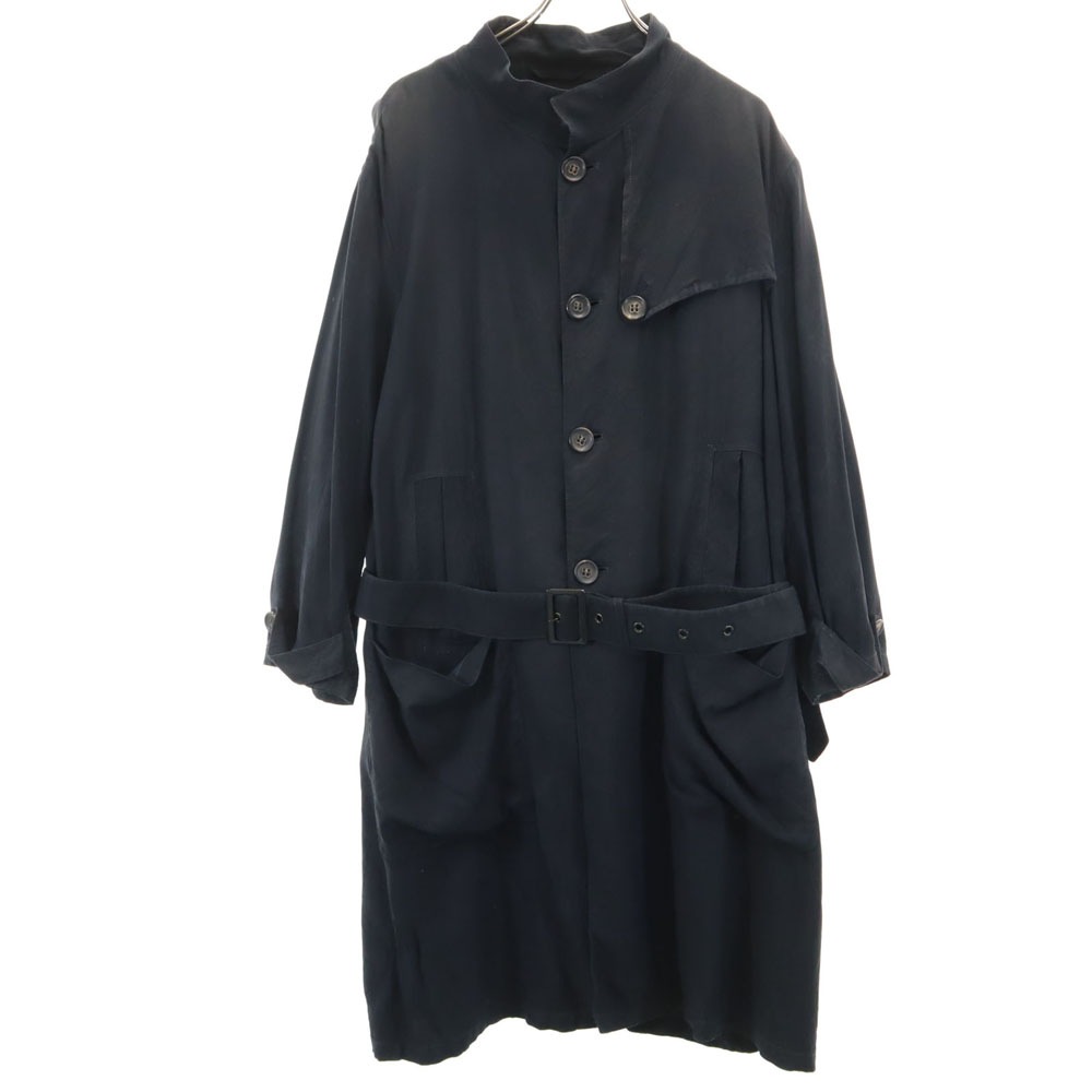 イタリア製 トレンチコート 56 チャコールブラック ビッグサイズ メンズ