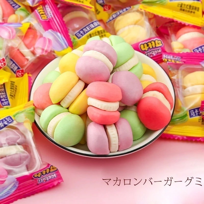 「1つ買うと1つ無料」Youtube で話題 お菓子 マカロンバーガーグミ パイナップルグミ フルーツ味韓国グミ 韓国菓子690