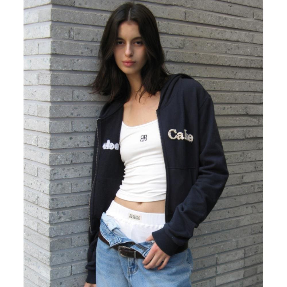 ROCKCAKE Logo Patch Full Zip Hoodie Navy RC24JK01700NA