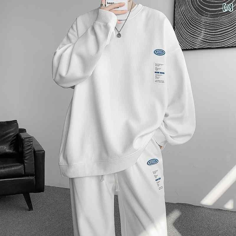 レディース　パジャマ　スウェット　上下 ワッフル パジャマ メンズ 春秋 長袖 大きめ サイズ カジュアル シンプル 学生 ホーム 服 スーツは 外で 着用 できます