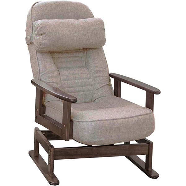 サン・ハーベスト 折りたたみ式 木肘回転高座椅子SP-823 MBE ミルクティーベージュ メーカー直送