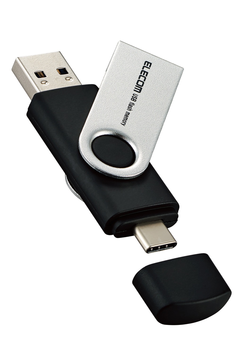 エレコムELECOM USBメモリ 256GB USB3.2(Gen1) Type-C/USB-A 両対応 キャップ式 ストラップホール付 セキュリティ機能対応 MFTPC3256GBK