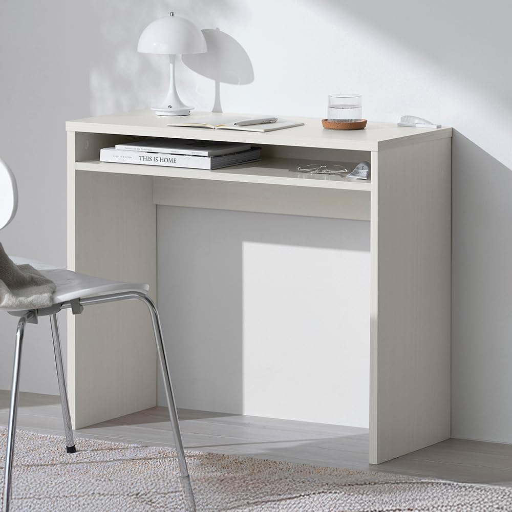 【全国送料無料】 アイリスオーヤマ パソコンデスク PCデスク 机 おしゃれ ワンルーム ドレッサー 2口コンセント付き コンセント ウッドデスク コンパクト WDK-800 ホワイト 【HIROBI