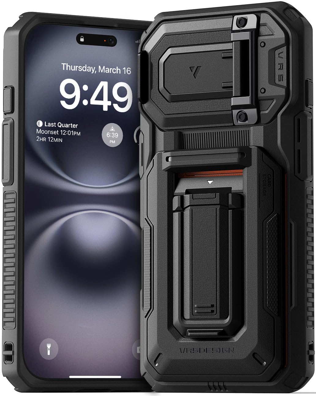 【VRS】 iPhone 16 対応 ケース 耐衝撃 カード 収納 スタンド ストラップホール 付 スマホケース カメラ保護 携帯ケース [ iPhone16 アイフォン 16 対応 ] iPhone