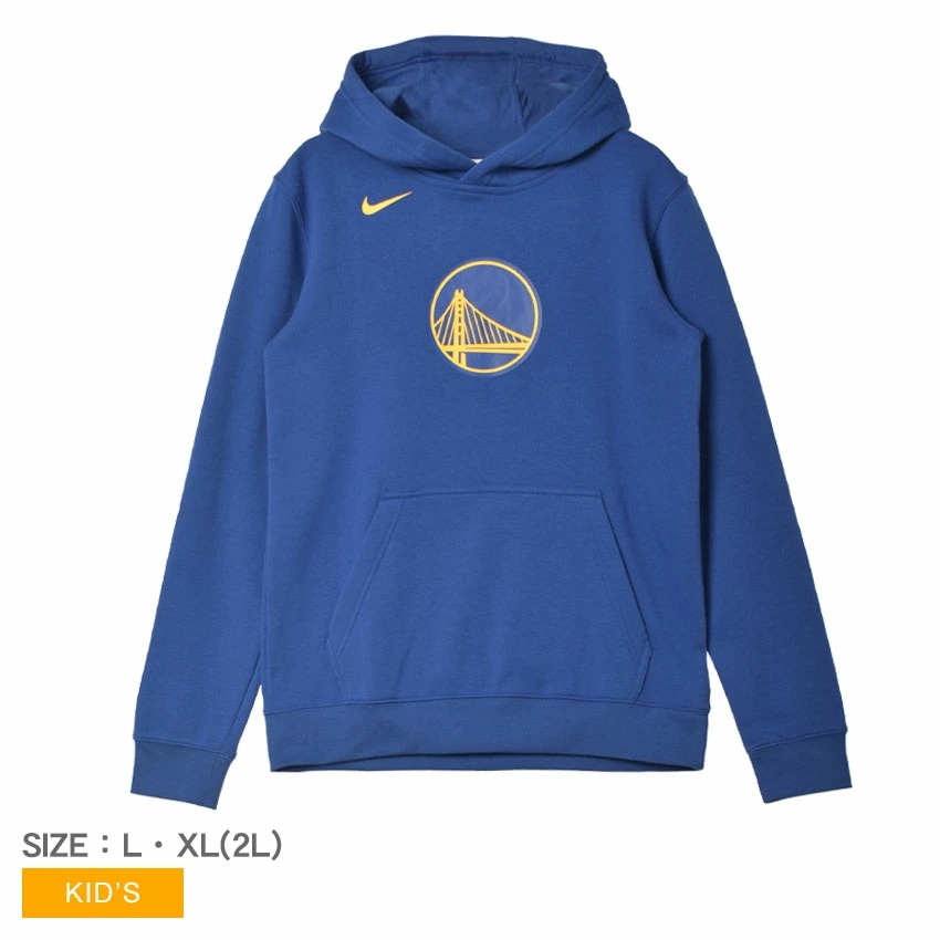 パーカー キッズ ジュニア 子供 CLUB LOGO FLEECE ブルー 青 EZ2B7FGTC GOLDEN STATE WARRIORS NBA チームロゴ バスケットボール プルオーバー