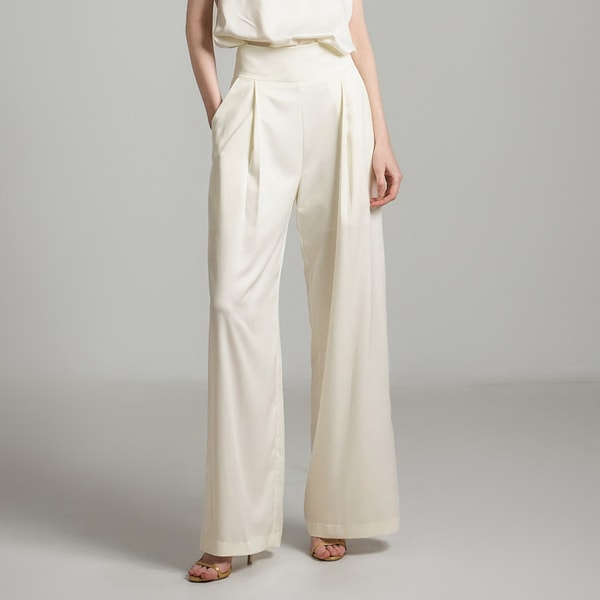 P3075 サテン スラックス