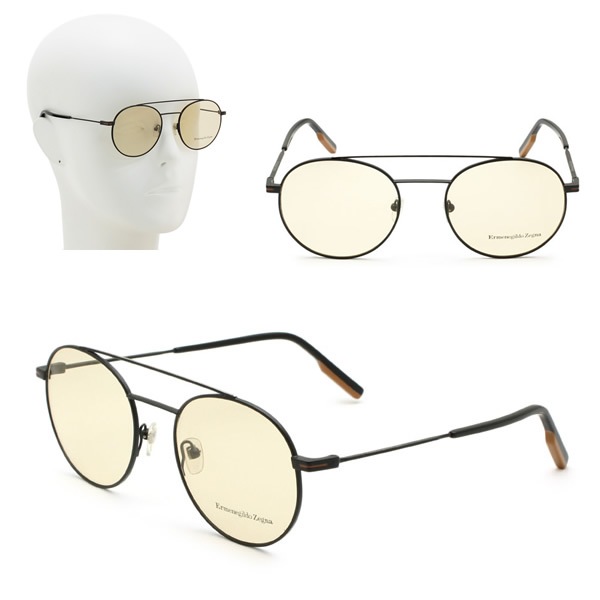 フレームのみ EZ5162/V 002 53 Ermenegildo Zegna メガネ 眼鏡 マットブラック シルバー ブラック キャメル