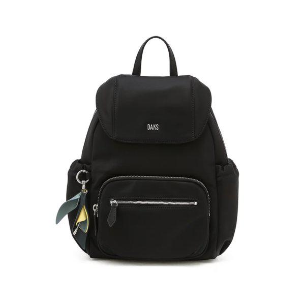 ブラックフラワー装飾ナイロンバックパック DCBA6E526