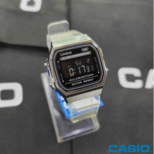 正規品 時計 A168XES-1B デジタル スクエア ビンテージ レトロ 共用 ウレタン時計