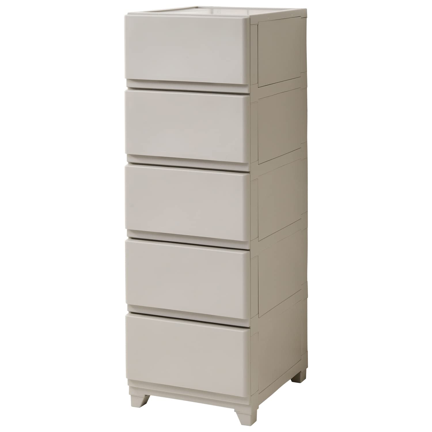 ビーワーススタイル 中が透けない 壁付き チェスト 5段 YKC-5 AGG オールグレージュ(ツヤなし)