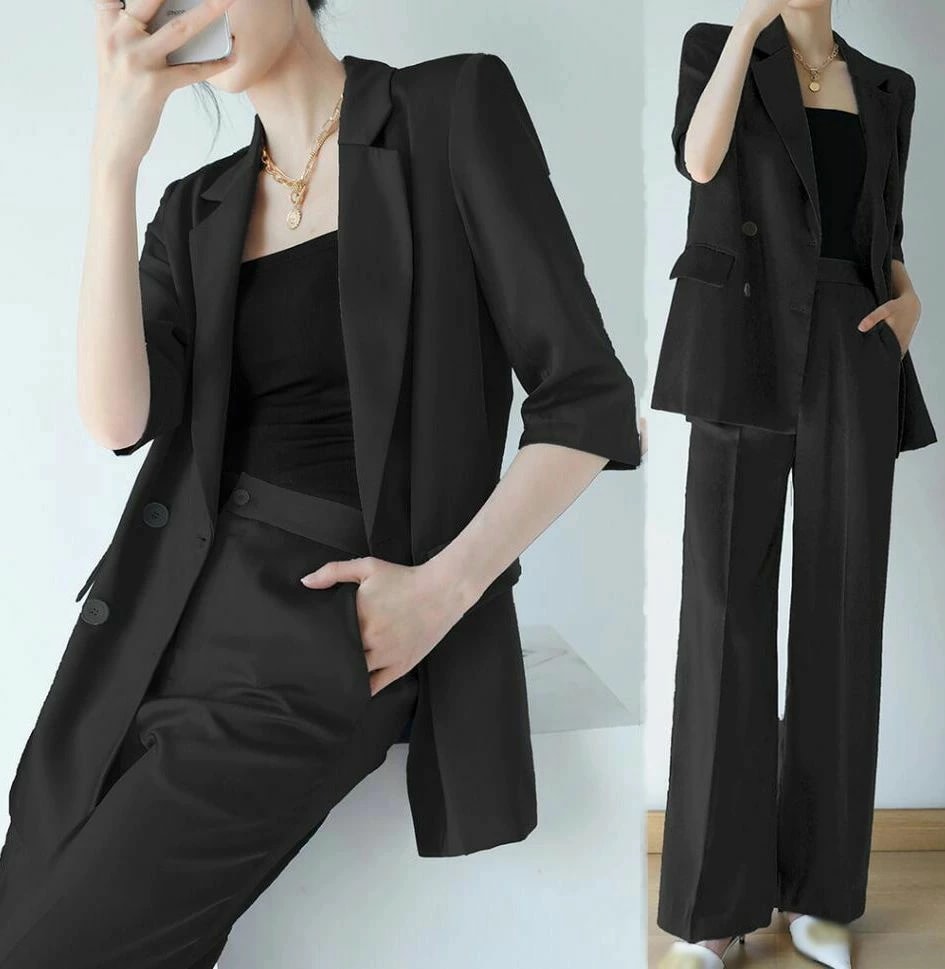 入学/卒業式 レディース ジャケット+パンツ パンツスーツ 就活 ビジネススーツ 2点 上品 リクルートスーツ セレモニースーツ オフィス アップ 半袖 ママスーツ 通勤 薄い 事務服 OL カジュア