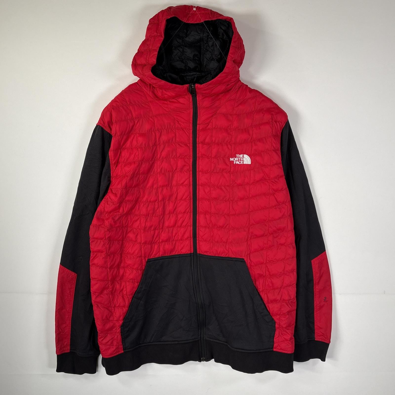 古着 ジップアップジャケット フリースライナー ワンポイントロゴ刺繍 レッド メンズ