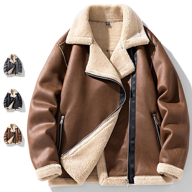 メンズ ボアコート ムートンコート ボアジャケット アウトドア 冬物 厚手 裏起毛 暖かい 裏ボア 保温 防寒着 秋冬